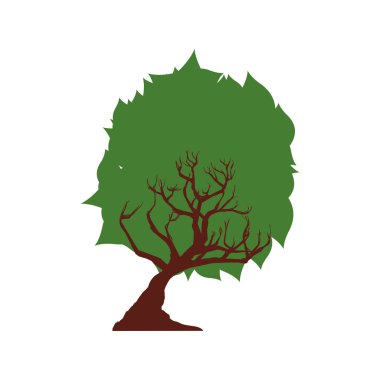 Yeşil ağaç simgesi. Doğa ve ekosistem tasarımı. Vektör grafiği