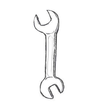 Wrench kutsal kişilerin resmi. aracı tasarımı. vektör grafiği