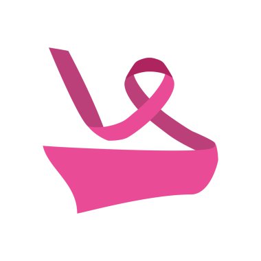 Şerit simgesi. Umut ve meme kanseri tasarımı. Vektör grafiği