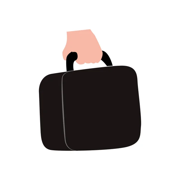 Ikona dłoni i walizki. Konstrukcja torby. Grafika wektorowa — Wektor stockowy