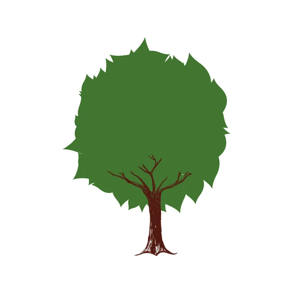 Icono del árbol verde. Naturaleza y diseño de ecosistemas. Gráfico vectorial — Vector de stock