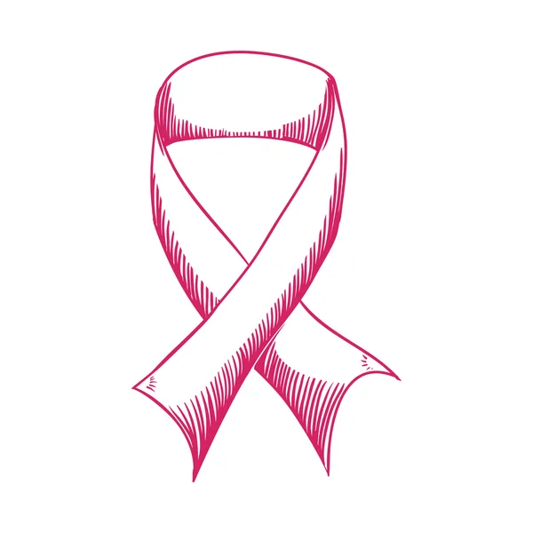 Ícone de fita. Esperança e design de câncer de mama. Gráfico vetorial — Vetor de Stock