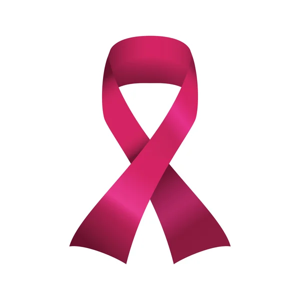 Icône de ruban. Espoir et conception du cancer du sein. Graphique vectoriel — Image vectorielle