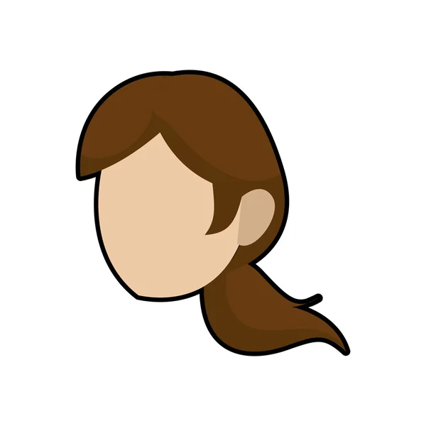 Icono de cabeza de mujer. Diseño de avatar femenino. Gráfico vectorial — Vector de stock