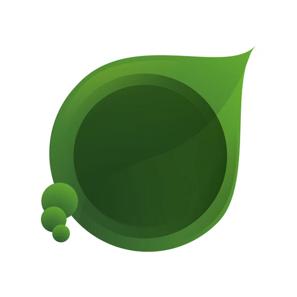 Green leaf and bubble icon. Nature and ecosystem design. Vector — Stock Vector