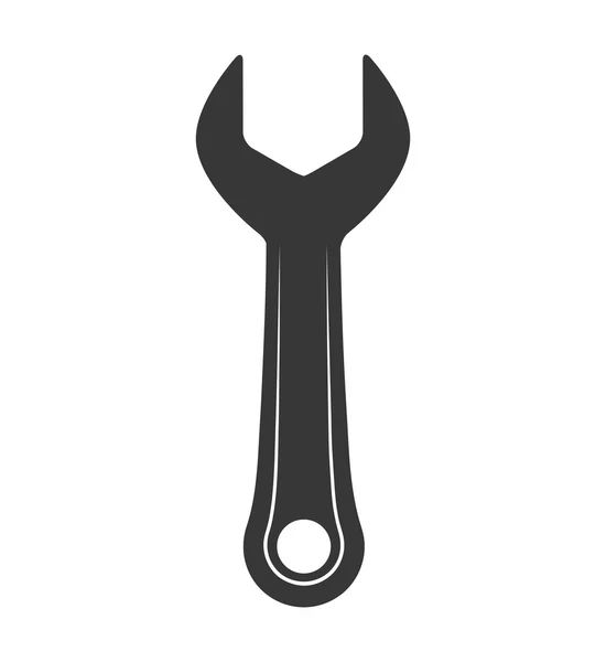 Icono de silueta de llave inglesa. Diseño de herramientas. Gráfico vectorial — Archivo Imágenes Vectoriales