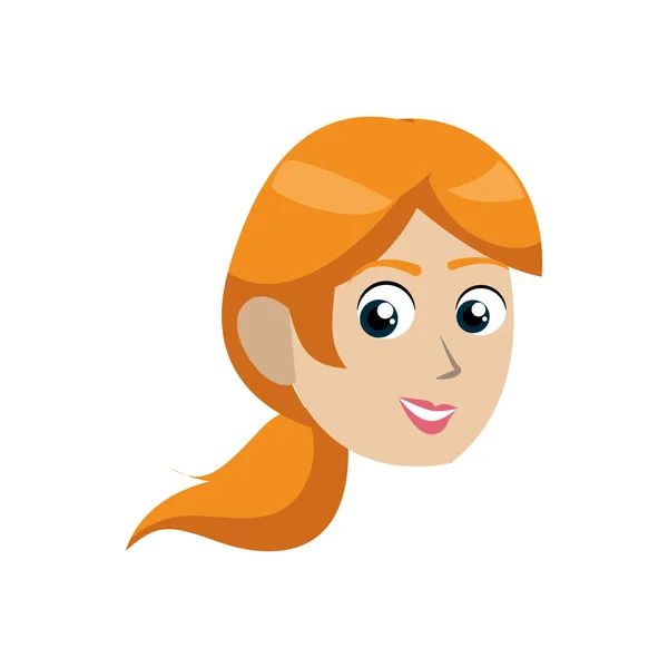 Icono de cabeza de mujer. Diseño de avatar femenino. Gráfico vectorial — Vector de stock