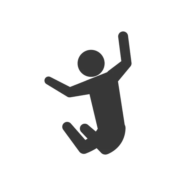 Pictograma icono de salto. Persona haciendo diseño de acción. Gráfico vectorial — Vector de stock