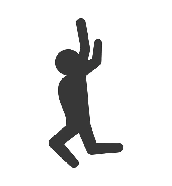 Pictograma icono de salto. Persona haciendo diseño de acción. Gráfico vectorial — Vector de stock