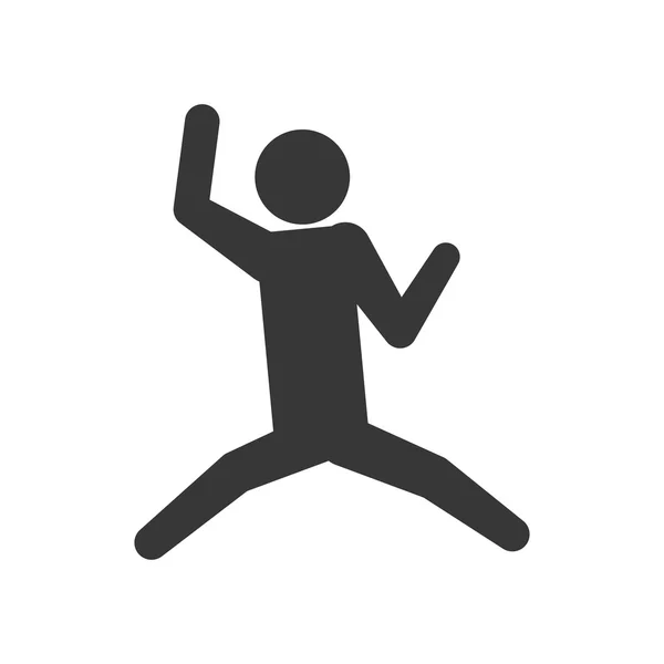 Pictograma icono de salto. Persona haciendo diseño de acción. Gráfico vectorial — Vector de stock