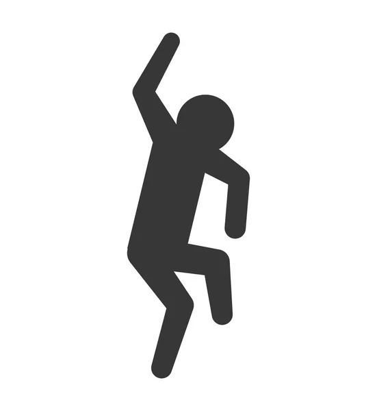 Pictograma icono de salto. Persona haciendo diseño de acción. Gráfico vectorial — Vector de stock