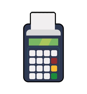 Dataphone simgesi. Para ve Finansal kalem. Vektör grafiği