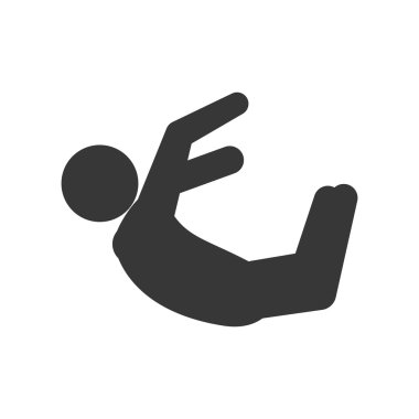 Piktogram atlama simgesi. Eylem tasarım yapan biri. Vektör grafik