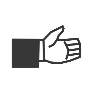 Parmak simgesiyle jest. El tasarım. Vektör grafiği