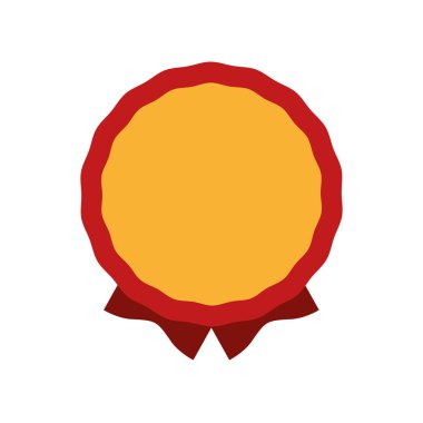 Kurdele simgesi ile mühür damgası. Etiket tasarımı. Vektör grafiği