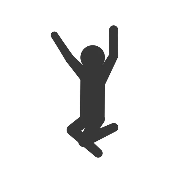 Pictograma icono de salto. Persona haciendo diseño de acción. Gráfico vectorial — Vector de stock