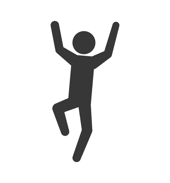 Pictograma icono de salto. Persona haciendo diseño de acción. Gráfico vectorial — Vector de stock