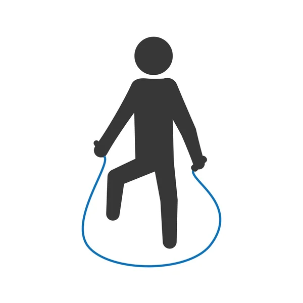 Pictogram jumping with rope icon. Person doing action design. Ve — Stock Vector