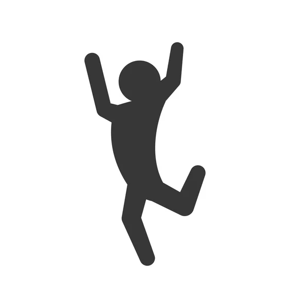 Pictograma icono de salto. Persona haciendo diseño de acción. Gráfico vectorial — Vector de stock