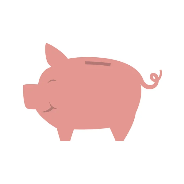 Icono cerdito. Dinero y partida financiera. Gráfico vectorial — Vector de stock