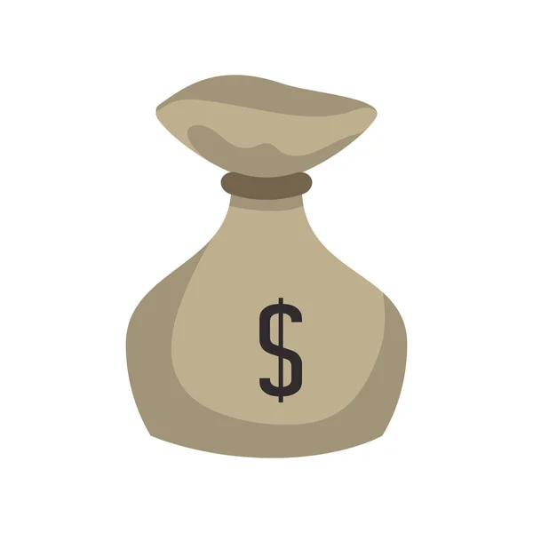 Icono bolsa de dinero. Dinero y partida financiera. Gráfico vectorial — Vector de stock
