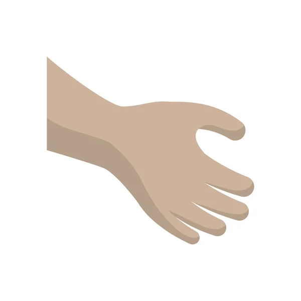 Icona della mano umana. Disegno gestuale. Grafico vettoriale — Vettoriale Stock