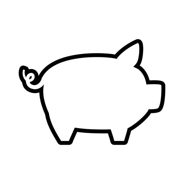 Icône cochon. Argent et poste financier. Graphique vectoriel — Image vectorielle