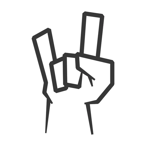 Ikon gerakan tangan. Desain musik rock. Grafik vektor - Stok Vektor