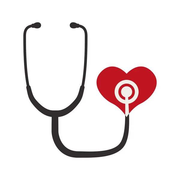 Stethoscope and heart icon. Medical and Health care. Vector grap — Stock Vector