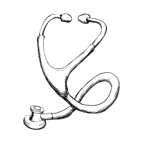 Icona dello stetoscopio. Assistenza medica e sanitaria. Grafico vettoriale — Vettoriale Stock