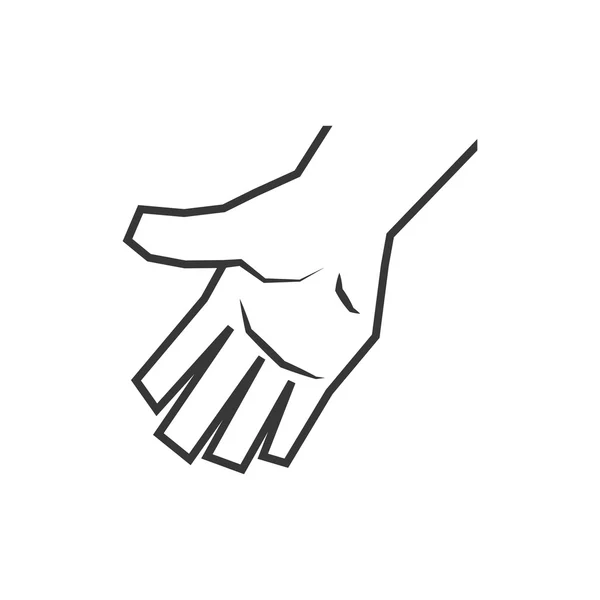 Icono de mano humana. Diseño de gestos. Gráfico vectorial — Vector de stock