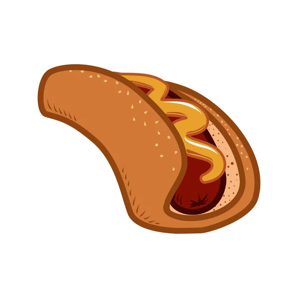 Sosisli sandviç simgesi. Fast food tasarım. vektör grafiği — Stok Vektör