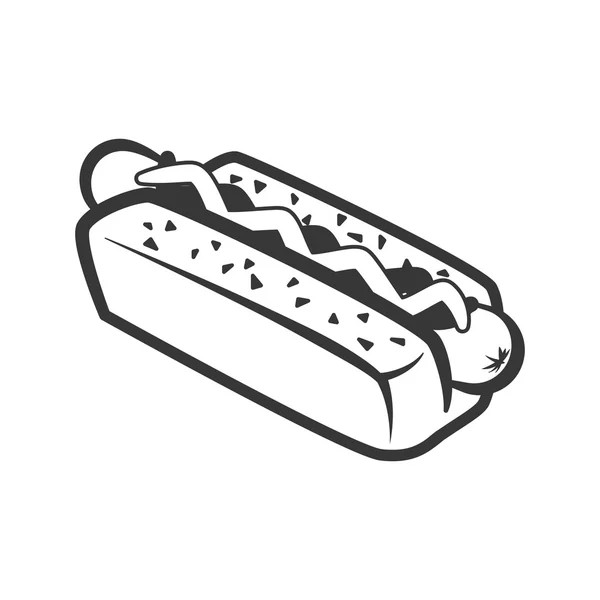 Icono de perro caliente. Diseño de comida rápida. gráfico vectorial — Archivo Imágenes Vectoriales