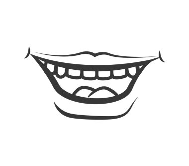 Ağız ve gülümseme simgesi. Boby tasarımının parçası. Vektör grafiği