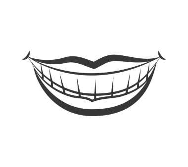 Ağız ve gülümseme simgesi. Boby tasarımının parçası. Vektör grafiği