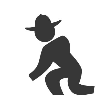 Piktogram ve şapka kutsal kişilerin resmi. Kişi tasarım. Vektör grafiği