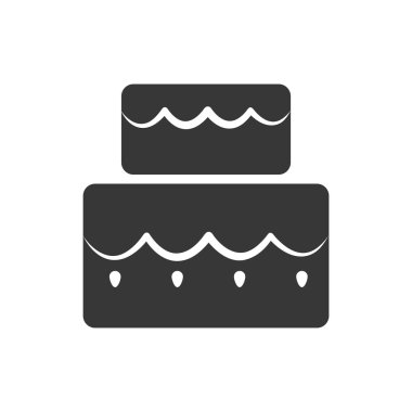 Pasta siluet ikonu. Fırın tasarımı. Vektör grafiği