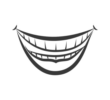 Ağız ve gülümseme simgesi. Boby tasarımının parçası. Vektör grafiği