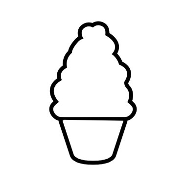 Kek cupcake siluet simge. Fırın tasarımı. Vektör grafiği