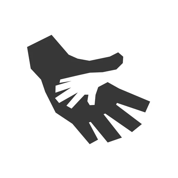 Icono de silueta de mano humana. Diseño de gestos. Gráfico vectorial — Vector de stock