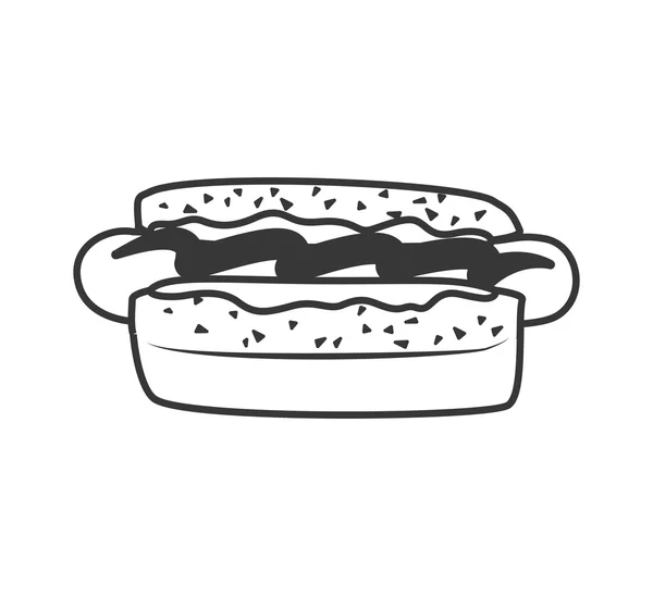 Sosisli sandviç simgesi. Fast food tasarım. vektör grafiği — Stok Vektör