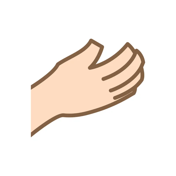 Icona della mano umana. Disegno gestuale. Grafico vettoriale — Vettoriale Stock