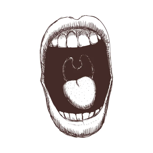 Mund und Lächeln Ikone. Teil von boby design. Vektorgrafik — Stockvektor