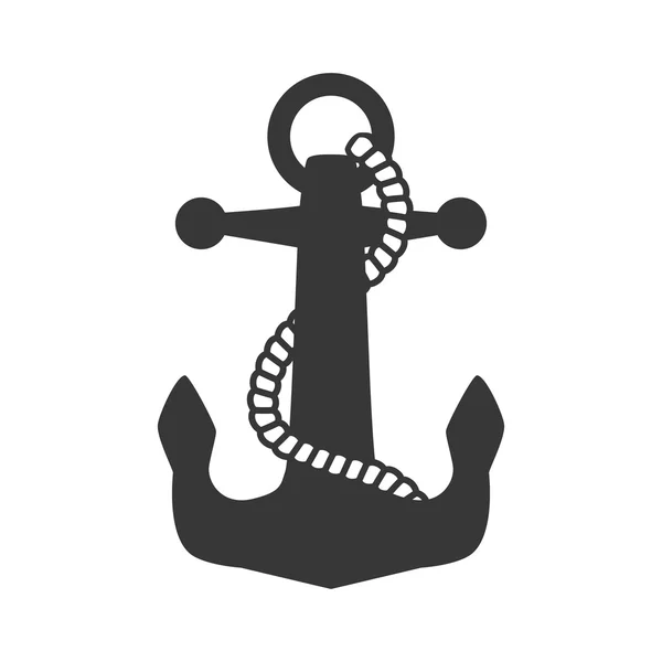 Ikona zakotwiczenia. Projekt życia morskiego. Grafika wektorowa — Wektor stockowy
