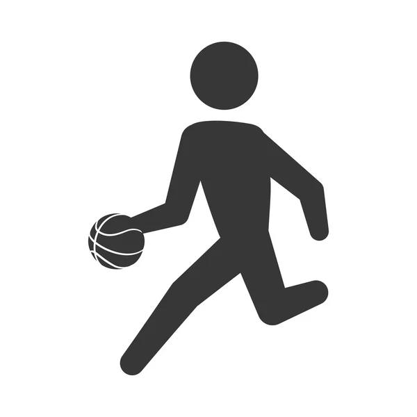 Icono del jugador. Diseño de baloncesto. Gráfico vectorial — Vector de stock