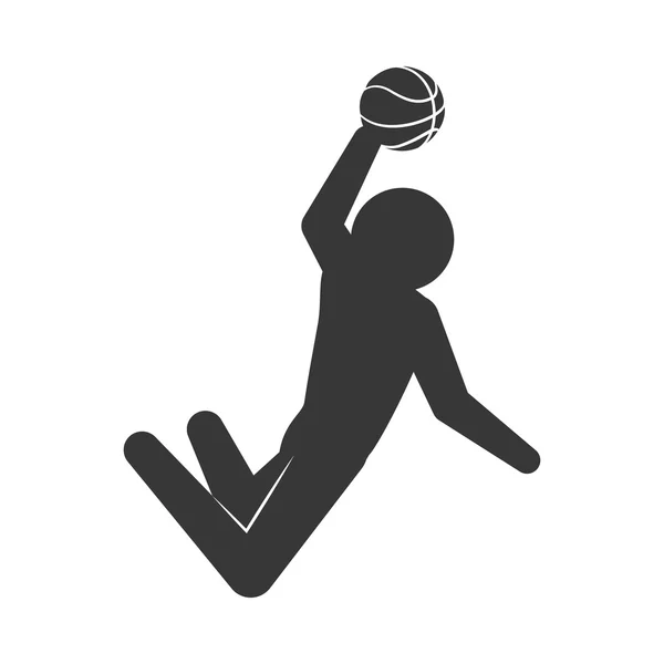 Icono del jugador. Diseño de baloncesto. Gráfico vectorial — Vector de stock