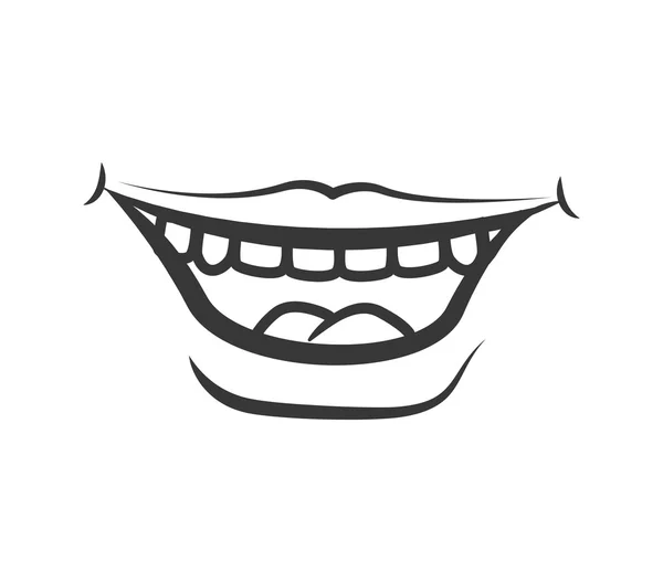 Boca y sonrisa icono. Parte del diseño boby. Gráfico vectorial — Vector de stock