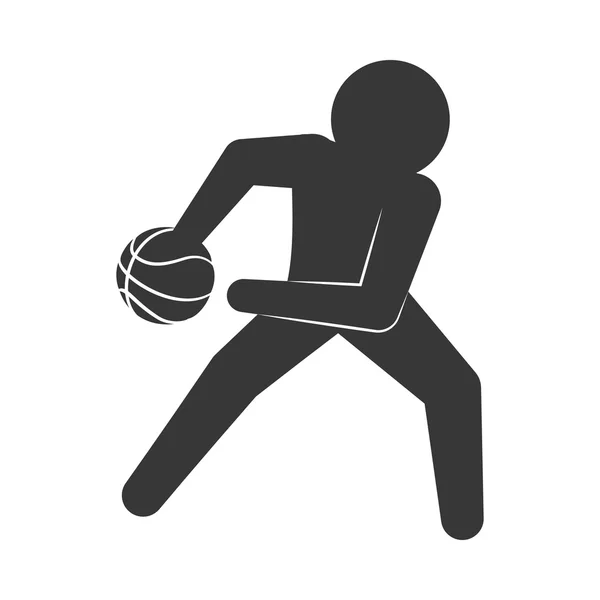 Значок игрока. Баскетбольный дизайн. Векторная графика — стоковый вектор