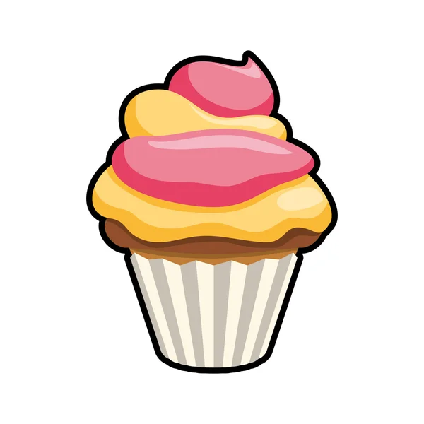 Kek cupcake simgesi. Fırın tasarımı. Vektör grafiği — Stok Vektör