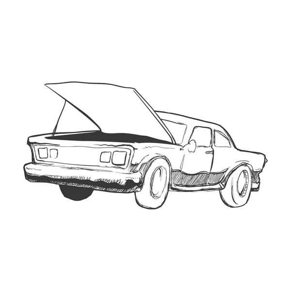 Icono del coche Sketch. Diseño de transporte. Gráfico vectorial — Vector de stock